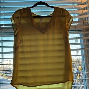 H&M yellow v neck US 8